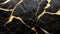 texture of glossy black glossy stone with gold veins