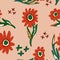 texture gouache flowers seamless pattern vector