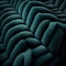 texture of green soft plush velvet fabric with folds and waves close-up,