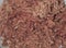 Texture of ground meat of poultry, pork and beef