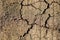 Texture of the ground, structure of the soil close up. Drought concept
