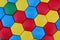 Texture of hexagon mosaic of different colors