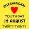 Texture image for international youth day 12 August twenty twenty