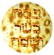 Texture matzo. The golden inscription Pesach kosher Sameah in Hebrew in the translation of the Happy and Kosher Jewish Passover
