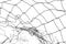 The texture of the metal mesh. Torn, destroyed, broken metal mesh on a white background