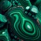 Texture of the mineral malachite, green turquoise beautiful color, unusual transitions and overflows