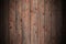 The texture of an old rustic wooden fence made of flat processed boards. Detailed image of a street fence of a rustic type made o