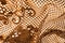 texture, pattern. fabric lace is golden, brownish-yellow. Shinning, shimmering and gorgeous! From extremely bright to elegant and