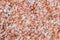 Texture of pink himalayan salt crystals. Natural mineral background. Himalayan salt is used in cooking, medicine and cosmetology