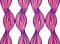 Texture with pink wavy hair lines. Vertical braids and chains. Vector pattern