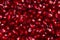 Texture of pomegranate seeds.Garnet background.