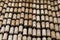 Texture of rows of bottle corks