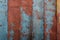 Texture Rusty metal wall with multicolored paint background, aged appearance