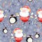Texture of Santa Clauses and penguins