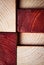 Texture sawn timber from two-color wood