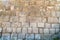 The texture of the small Wailing Wall of Herod`s period on the Temple Mount in Jerusalem
