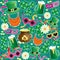 Texture for St. Patrick`s Day with clover, beer, green hats and