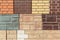 Texture of stone wall and brick panels for interior and exterior decoration different colors and sizes are geometrically located.