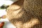 The texture of thatched wicker hat