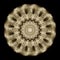 Textured 3d flower. Gold embroidery floral mandala pattern. Grunge tapestry ornaments. Decorative background. Embroidered