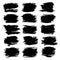 Textured abstract strokes thick black paint set