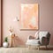 Textured Acrylic Abstract Painting In Pink And Peach Tones