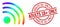 Textured Adults 18 plus Only Stamp Seal and Polygonal Rainbow Wi-Fi Signal Icon with Gradient