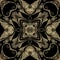 Textured Baroque 3d seamless pattern, Vector grunge background. Modern repeat grungy ornate backdrop. Gold floral royal