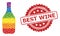 Textured Best Wine Stamp Seal and Spectrum Wine Bottle Collage