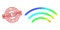 Textured Brasil Coffee Badge and Polygonal Rainbow Radio Waves Icon with Gradient