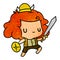 textured cartoon illustration kawaii cute viking child