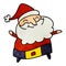 textured cartoon of a jolly father christmas