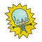 textured cartoon kawaii electrocuted skeleton