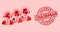 Textured Chairman Stamp and Red Valentine Call Center Staff Mosaic