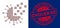 Textured Cholerae Round Stamp and Recursive Virus Synthesis Icon Mosaic