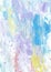 Textured colorful palette knife painting. Violet, pink, yellow, white, blue colors backdrop. Grunge wallpaper