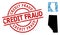 Textured Credit Fraud Seal and Stencil Weather Pattern Map of Alberta Province