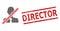 Textured Director Seal and Halftone Dotted Closed Clerk