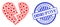 Textured Disruptive Stamp and Coronavirus Broken Love Heart Mosaic Icon