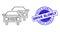 Textured Drive Slowly Stamp and Net Irregular Mesh Car Traffic Icon