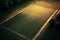 textured free soccer field in the evening light center, midfield