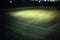 textured free soccer field in the evening light center, midfield with the soccer ball