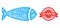 Textured Only Fresh Fish Seal and Hatched Fish Icon