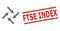 Textured Ftse Index Stamp and Halftone Dotted Centripetal Arrows