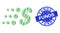 Textured Funds Round Stamp and Recursive Fast Dollar Icon Mosaic