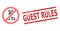 Textured Guest Rules Seal and Halftone Dotted No Entry Police