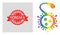Textured Honiara Stamp Seal and Spectrum Dotted Circle Delta Virus Mosaic