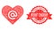 Textured Internet Censorship Stamp and Linear Dating Heart Address Icon