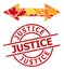 Textured Justice Watermark and Horizontal Exchange Arrow Autumn Composition Icon with Fall Leaves