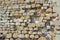 Textured light crushed brick surface wall background